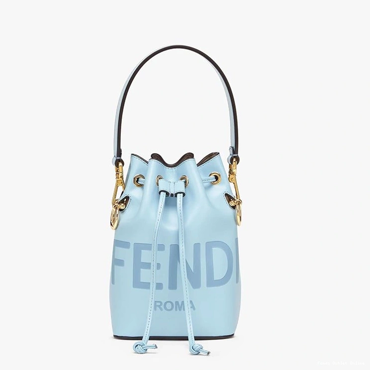 Bag Calf Blue Sky Logo Tresor Mini Bucket Fendi In ROMA Leather Mon 0721